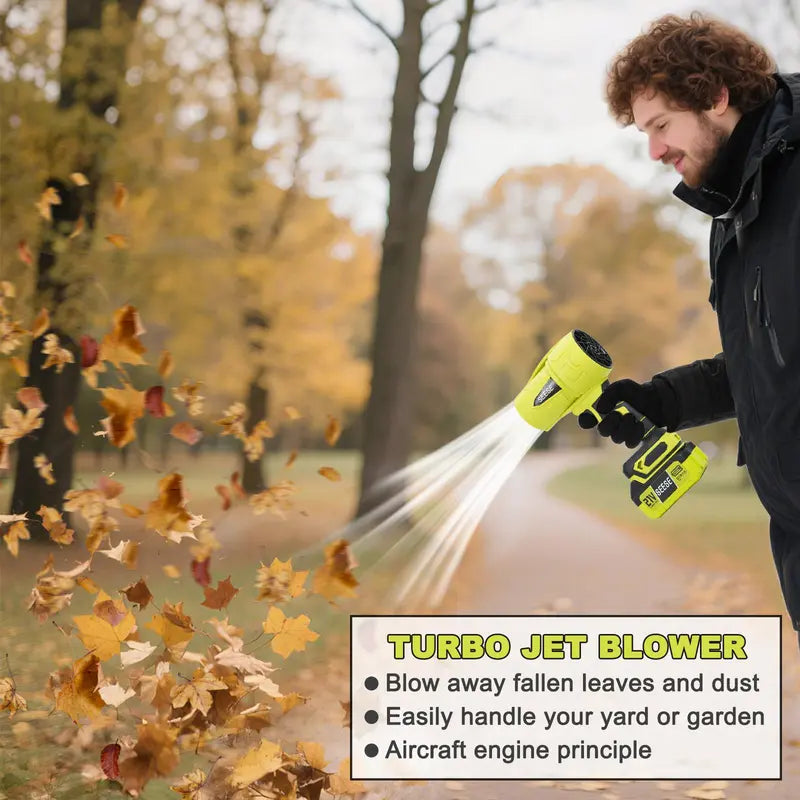 SEESE Cordless Electric Weed Wacker, 3 Different Cutting Accessories for Lawn Trimming & Edging, with 2 Batteries, Lightweight Design - Suitable for Yard, Garden+Cordless Leaf Blower Violent TurboFan,BrushlessPure Copper Motor Jet Fan With Battery