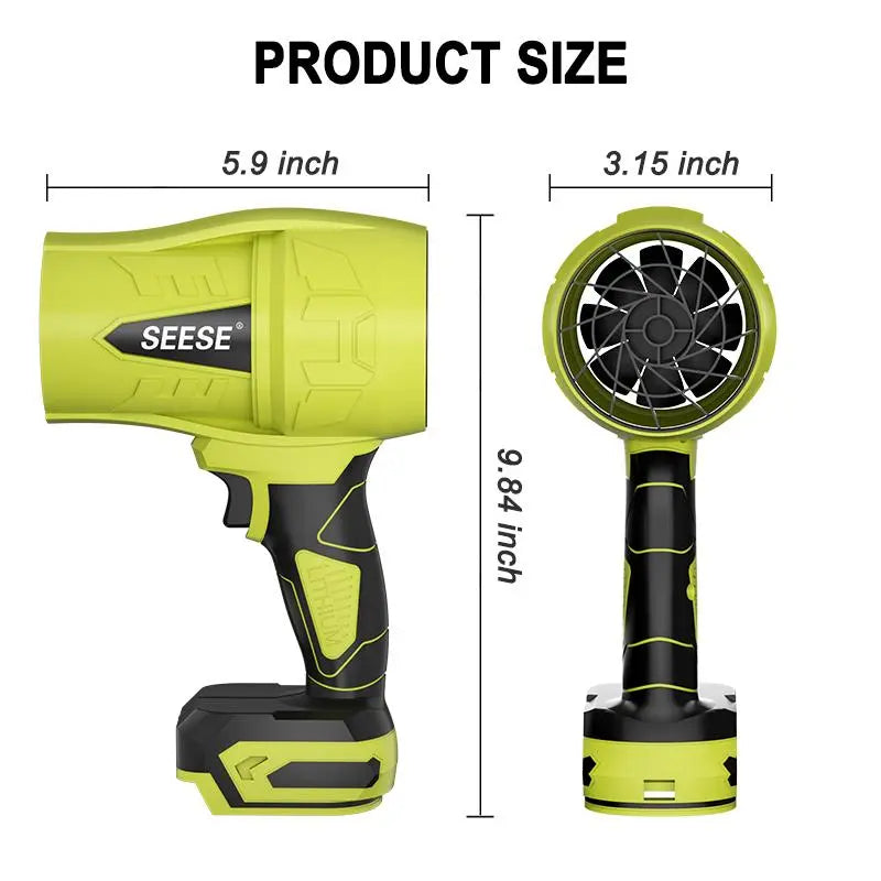 SEESE Cordless Electric Weed Wacker, 3 Different Cutting Accessories for Lawn Trimming & Edging, with 2 Batteries, Lightweight Design - Suitable for Yard, Garden+Cordless Leaf Blower Violent TurboFan,BrushlessPure Copper Motor Jet Fan With Battery