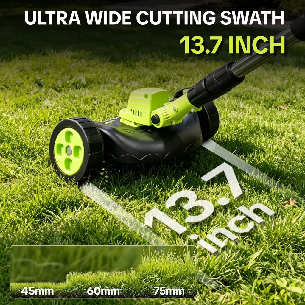 SEESE Cordless Electric Weed Wacker, 3 Different Cutting Accessories for Lawn Trimming & Edging, with 2 Batteries, Lightweight Design - Suitable for Yard, Garden+Cordless Leaf Blower Violent TurboFan,BrushlessPure Copper Motor Jet Fan With Battery