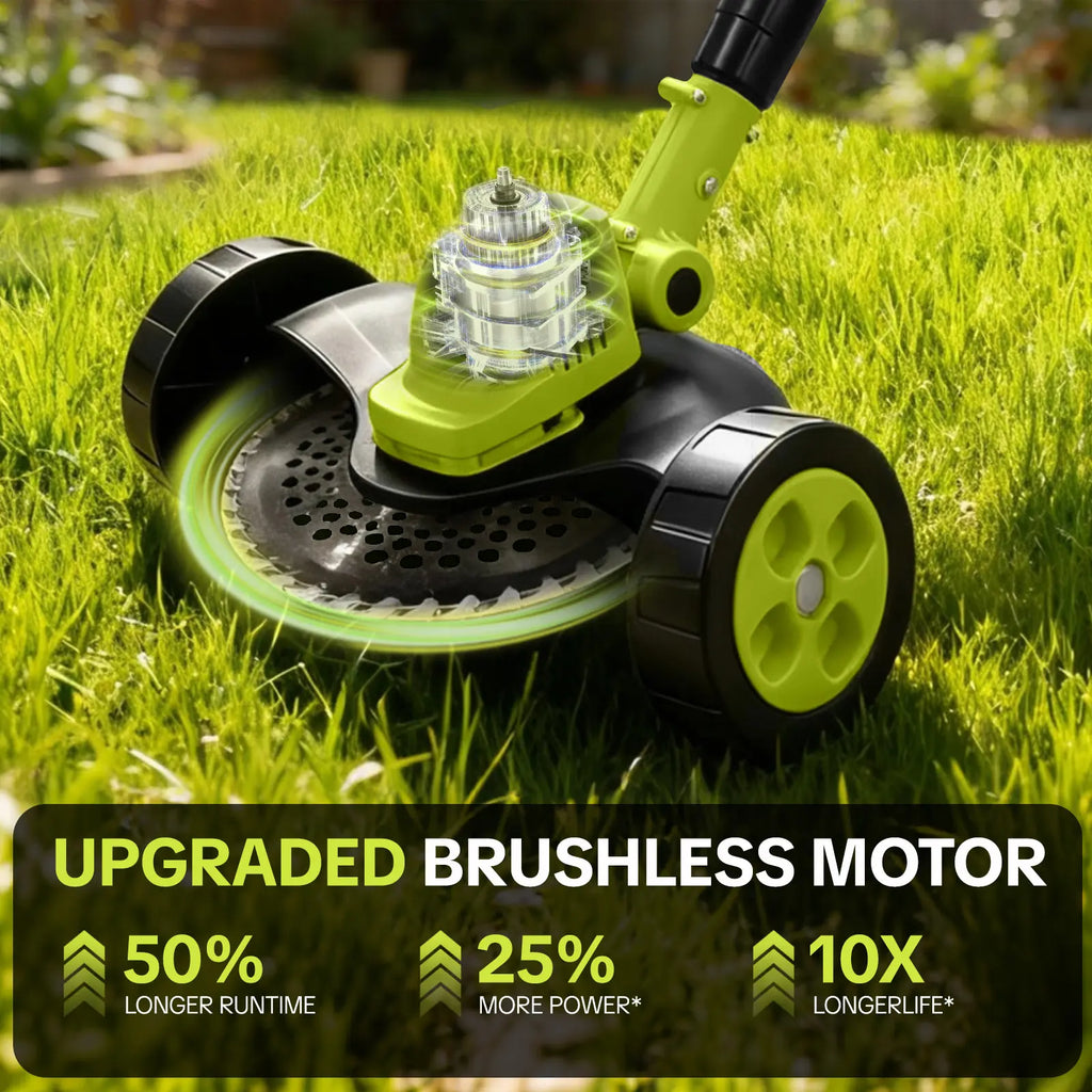 SEESE Cordless Electric Weed Wacker, 3 Different Cutting Accessories for Lawn Trimming & Edging, with 2 Batteries, Lightweight Design - Suitable for Yard, Garden+Cordless Leaf Blower Violent TurboFan,BrushlessPure Copper Motor Jet Fan With Battery