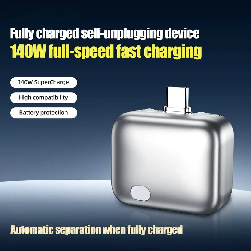 Auto‑Disconnect Charging Adapter 140W | Fully Charged Self‑Unplugging Device Fire‑Resistant PC for Phone Laptop Power Bank Overnight Safe Charger LX‑007