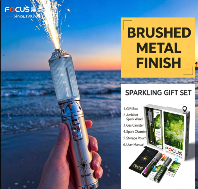 Vibe Spark Torch ✨ | Outdoor Photoshoot Atmosphere Wand 🔥 | Handheld Spark Effect Photo Prop for Beach 🏖️, Camping 🏕️, Night Portrait Shooting 📸