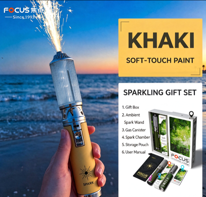 Vibe Spark Torch ✨ | Outdoor Photoshoot Atmosphere Wand 🔥 | Handheld Spark Effect Photo Prop for Beach 🏖️, Camping 🏕️, Night Portrait Shooting 📸